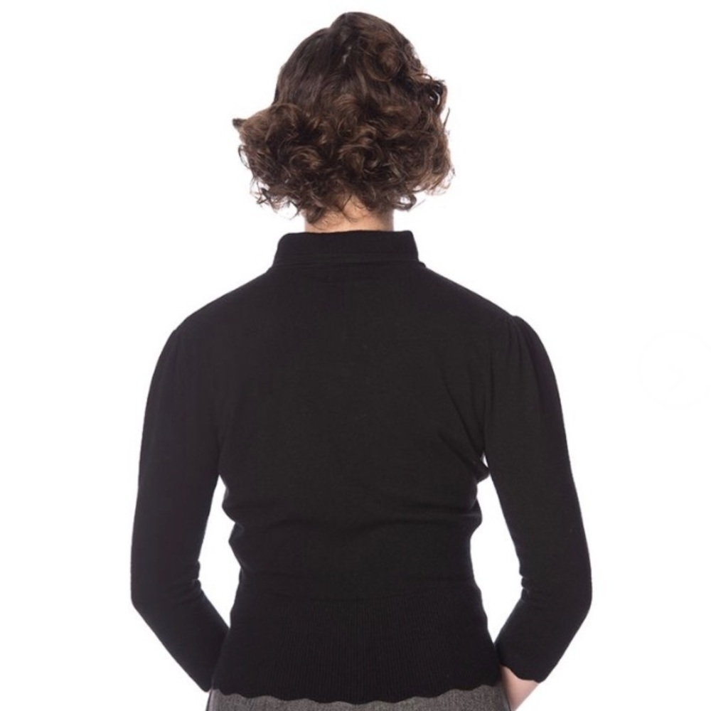 Banned Retro Foxy Scallop Cardigan Black - Picture 7 of 16